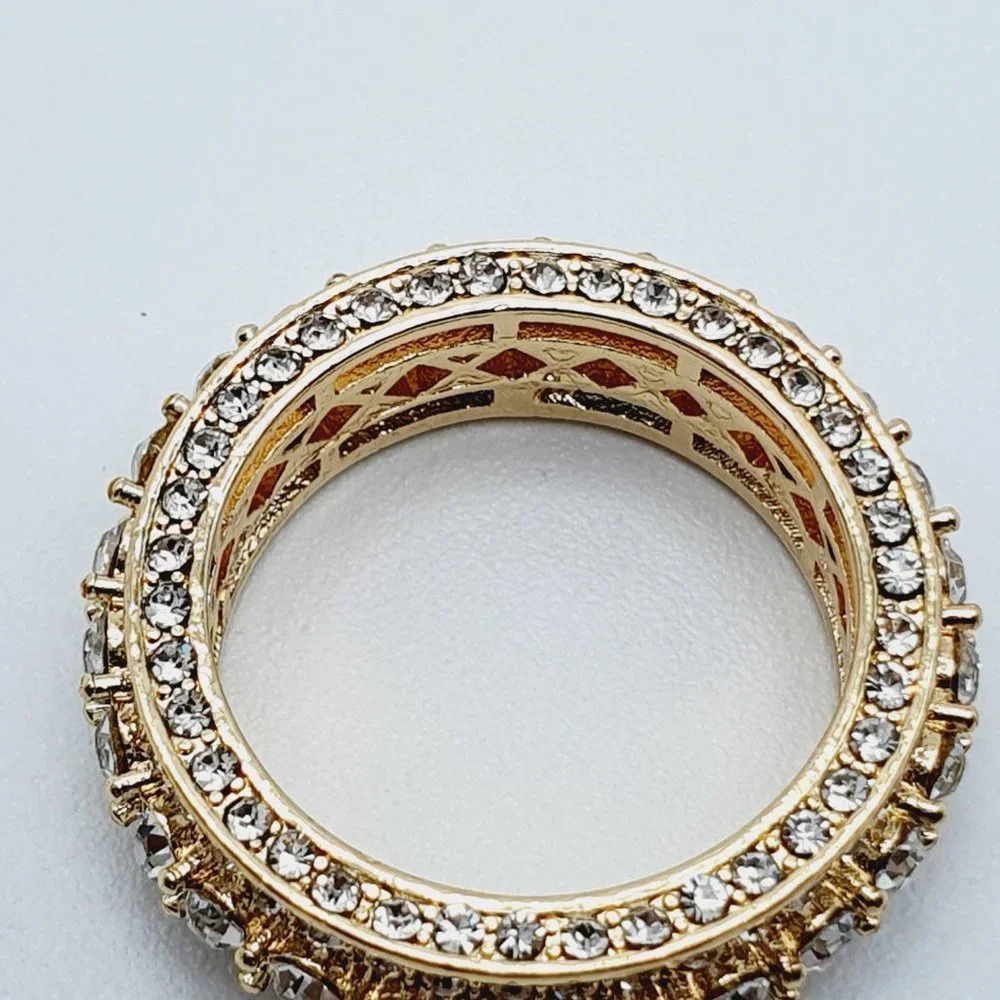 🔥Eternity Band 18K Gold Plated Cubic Zircon Engagement Rings forWomen,UNVN12364 - Picture 9 of 15